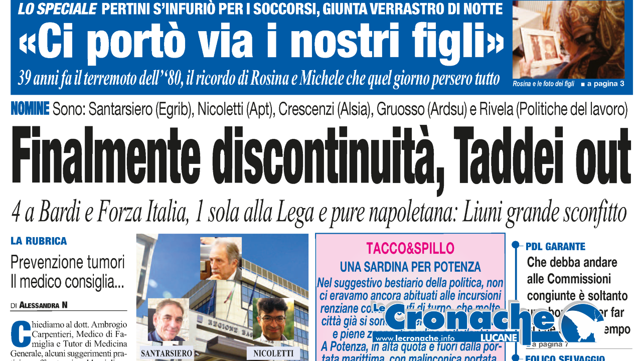 L'edizione del 23 novembre 2019