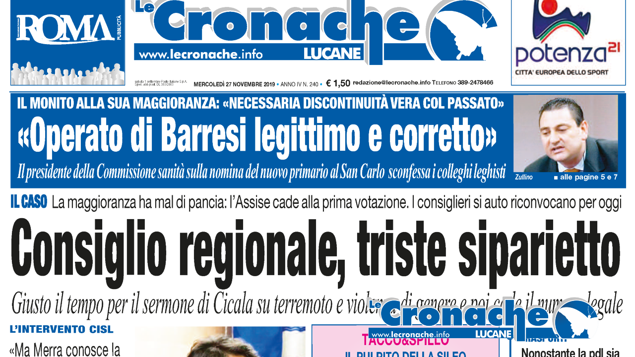 L'edizione del 27 novembre 2019