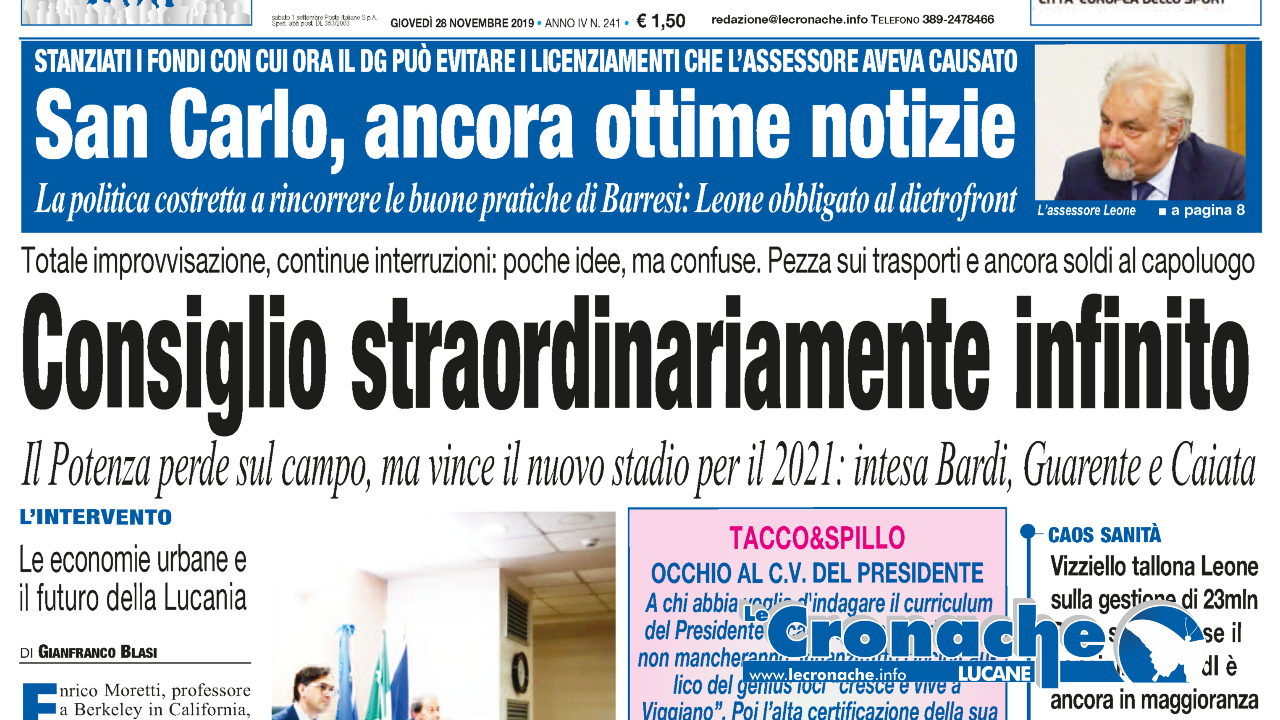 L'edizione del 28 novembre 2019